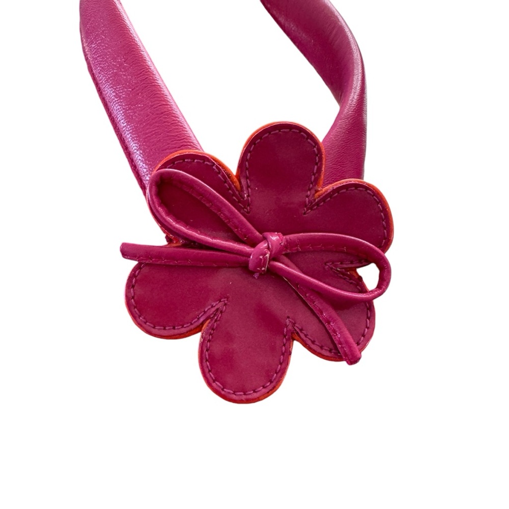 Vintage Flower Ribbon Thong Kitten Heels Pink Orange Summer Made in Spain Sz 10 - Picture 5 of 15